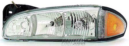 1150 | 1996-1999 PONTIAC BONNEVILLE LT Headlamp assy composite includes park/signal/marker lamps | GM2502177|16524193