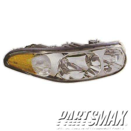 1150 | 2000-2005 BUICK LESABRE LT Headlamp assy composite w/cornering/marker lamp; Custom; w/fluted high beam surface | GM2502209|25769601-PFM