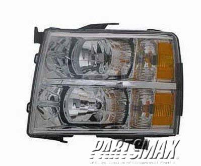 2502 | 2007-2013 CHEVROLET SILVERADO 1500 LT Headlamp assy composite all | GM2502280|22853027