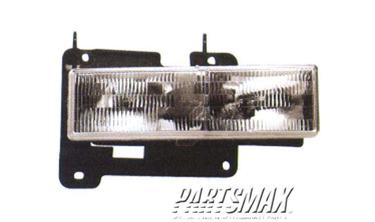 2503 | 1988-1999 GMC K1500 RT Headlamp assy composite w/composite lamp | GM2503101|15034930