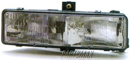 2503 | 1992-1993 OLDSMOBILE CUTLASS SUPREME RT Headlamp assy composite 4dr sedan; w/black closeout | GM2503153|16514626