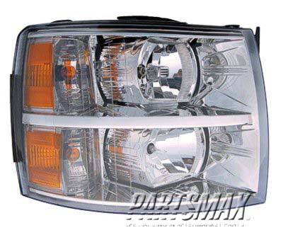 2503 | 2007-2013 CHEVROLET SILVERADO 1500 RT Headlamp assy composite all | GM2503280|22853028