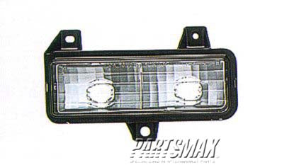 2520 | 1987-1987 GMC R1500 LT Parklamp assy R/V; w/single headlamps; park/signal combination | GM2520129|16510853