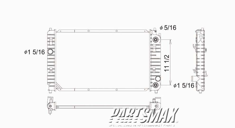 3010 | 1999-1999 CHEVROLET MALIBU Radiator assembly code CBS | GM3010195|52477424