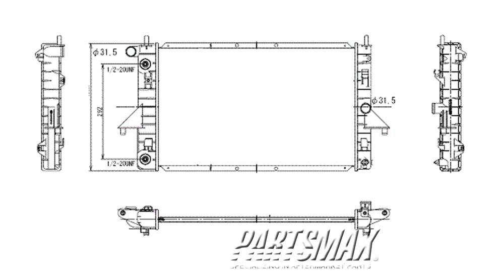 3010 | 1994-2002 SATURN SL2 Radiator assembly all | GM3010224|52476876