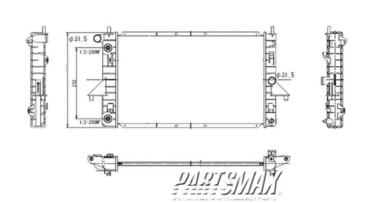 3010 | 1994-2002 SATURN SL1 Radiator assembly all | GM3010224|52476876