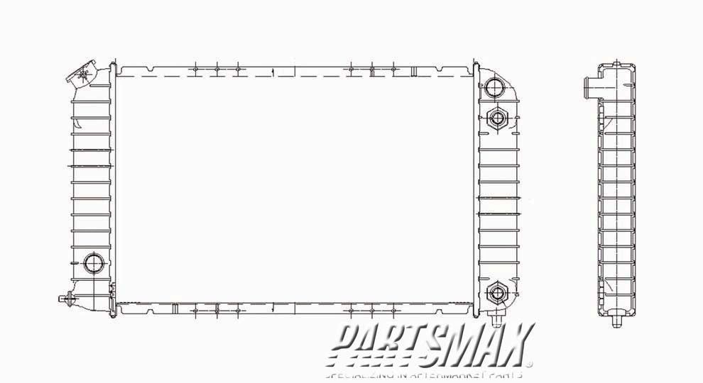 3010 | 1998-2003 GMC SONOMA Radiator assembly w/4 cyl engine; w/manual trans | GM3010245|52462545