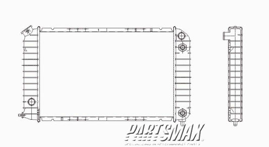 3010 | 1998-2003 CHEVROLET S10 Radiator assembly w/4 cyl engine; w/auto trans | GM3010246|89040307