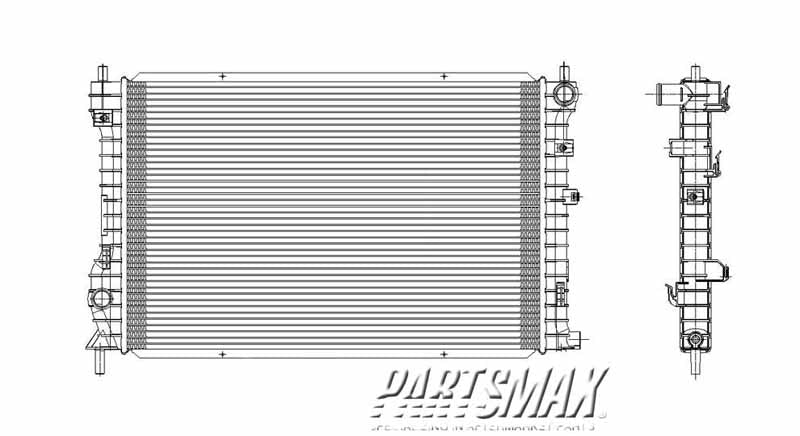 2870 | 2002-2004 SATURN VUE Radiator assembly w/2.2L engine | GM3010422|22701929