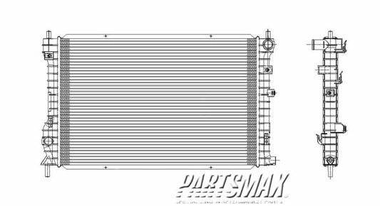 2870 | 2002-2004 SATURN VUE Radiator assembly w/2.2L engine | GM3010422|22701929