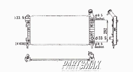 3010 | 2004-2005 CHEVROLET MONTE CARLO Radiator assembly w/3.4L engine | GM3010431|15140506