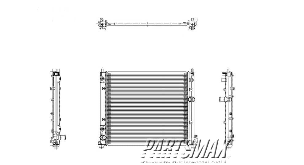 3010 | 2008-2013 CADILLAC CTS Radiator assembly Exc V; Sedan; Multi-Port FI; w/Automatic Trans | GM3010522|15932855