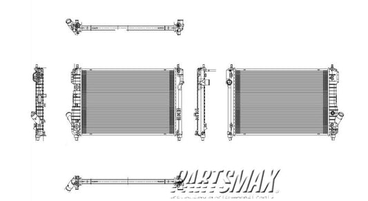 3010 | 2009-2011 CHEVROLET AVEO Radiator assembly 1.6L; Sedan; A/T | GM3010527|42421858
