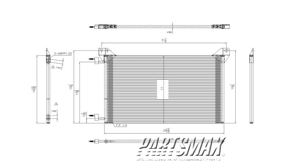 3030 | 2002-2013 CADILLAC ESCALADE EXT Air conditioning condenser all | GM3030162|20913751