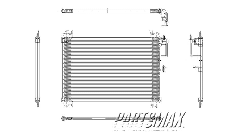 3030 | 2004-2007 BUICK RAINIER Air conditioning condenser w/5.3L engine | GM3030257|89019256