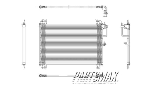 3030 | 2002-2009 GMC ENVOY Air conditioning condenser w/5.3L engine; Envoy | GM3030257|89019256