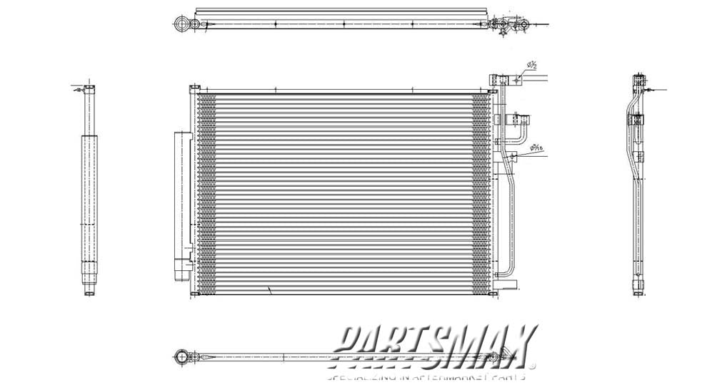 3030 | 2008-2009 SATURN VUE Air conditioning condenser Exc HYBRID | GM3030277|20759645