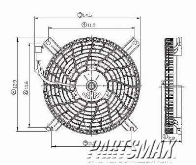 3113 | 2002-2004 CHEVROLET TRACKER Condenser fan all | GM3113117|91177005