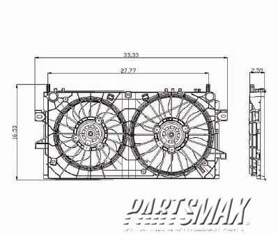 3115 | 2004-2006 PONTIAC GRAND PRIX Radiator cooling fan assy motor/blade/shroud; w/5.3L engine | GM3115188|GM3115188