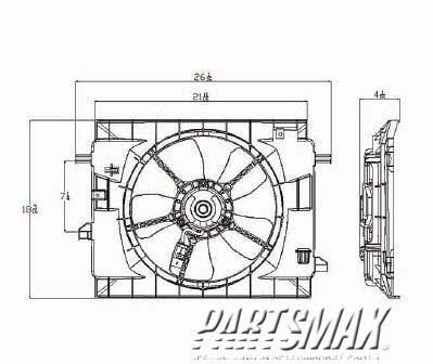 3115 | 2006-2007 CHEVROLET HHR Radiator cooling fan assy w/2.2L/2.4L engine | GM3115200|15817306