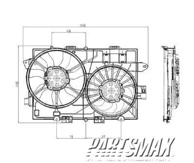 3115 | 2006-2008 CHEVROLET EQUINOX Radiator cooling fan assy 3.4L; 1st Design; Motor/Blade/Shroud Assy; see notes | GM3115204|19130470-PFM