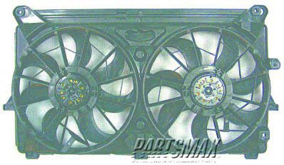 3115 | 2007-2013 CHEVROLET SILVERADO 1500 Radiator cooling fan assy w/o Extra Duty Cooling; Motor/Blade/Shroud Dual Fan Assy; see notes | GM3115209|15780788-PFM