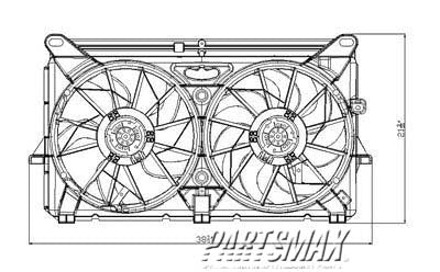 3115 | 2007-2008 GMC SIERRA 1500 Radiator cooling fan assy sierra/silverado;  w/8 cyl; w/o performance pkg; motor/blade/shroud | GM3115211|GM3115211