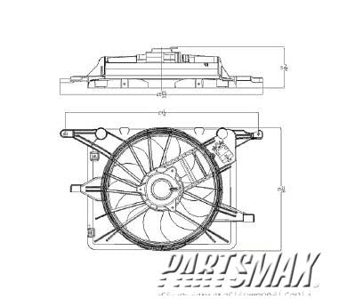 3115 | 2006-2009 PONTIAC SOLSTICE Radiator cooling fan assy 2.4L | GM3115214|19130491