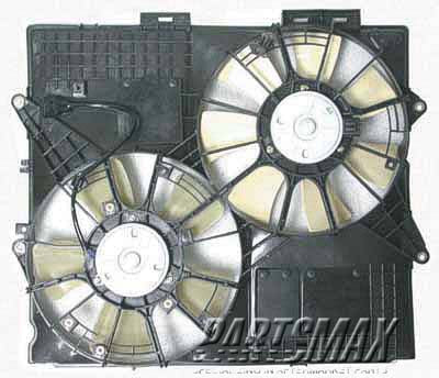 3120 | 2004-2008 CADILLAC SRX Condenser fan/motor assembly Motor/Blade/Shroud Assy; see notes | GM3120105|19210937-PFM