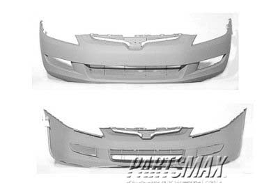 1000 | 2003-2005 HONDA ACCORD Front bumper cover 2dr coupe; w/V6 engine; w/manual trans; prime | HO1000212|04711SDPA90ZZ