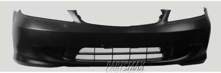 1000 | 2004-2005 HONDA CIVIC Front bumper cover HYBRID; prime | HO1000216|04711S5AA91ZZ