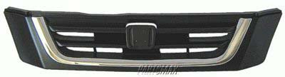 860 | 1997-2001 HONDA CR-V Grille assy matte black; w/bright molding | HO1200152|HO1200152