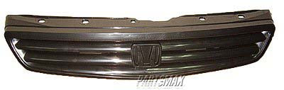 860 | 1999-2000 HONDA CIVIC Grille assy Coupe/H/B; USA; w/Black Molding Attached; see notes | HO1200169|71121S02003-PFM