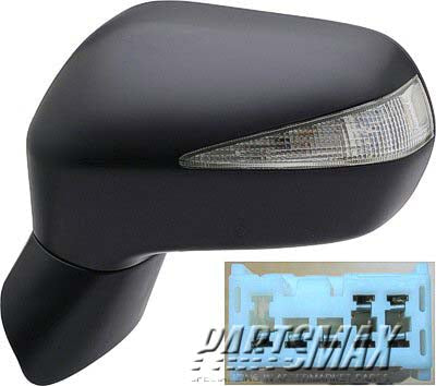 1320 | 2009-2011 HONDA CIVIC LT Mirror outside rear view HYBRID; Power; Heated; w/Signal Lamp; Crystal Black (Code NH731P); PTM | HO1320216|76250SNRC02ZM