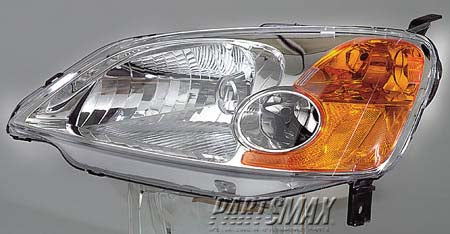 2502 | 2003-2003 HONDA CIVIC LT Headlamp assy composite HYBRID; includes side marker/park/signal lamps | HO2502116|33151S5AA01