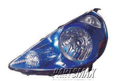 2502 | 2007-2008 HONDA FIT LT Headlamp assy composite vivid blue; code B520P | HO2502132|33151SLNA01ZA