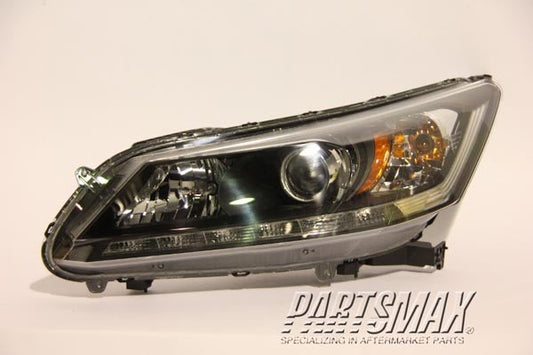 2502 | 2013-2013 HONDA ACCORD LT Headlamp assy composite EX-L V-6|TOURING; 3.5L; Sedan; Halogen; w/LED DRL | HO2502156|33150T2AA11