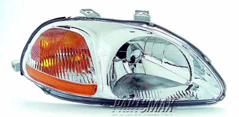 1160 | 1996-1998 HONDA CIVIC RT Headlamp assy composite Exc. SI; includes side marker lamp; w/o bulbs or sockets | HO2503110|33101S01305