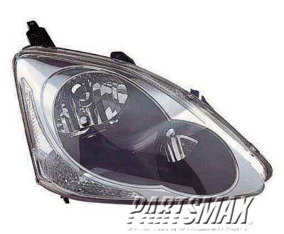 1160 | 2004-2005 HONDA CIVIC RT Headlamp assy composite 2dr hatchback; w/o bulbs or sockets | HO2503122|33101S5TA41