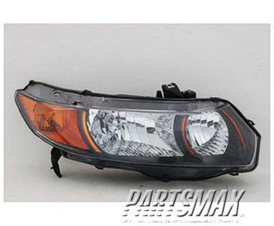 2503 | 2006-2007 HONDA CIVIC RT Headlamp assy composite Coupe; M/T; 6 Speed | HO2503133|33101SVBA02