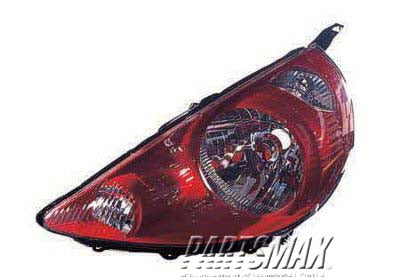 1171 | 2007-2008 HONDA FIT LT Headlamp lens/housing Milano Red; Code R81 | HO2518121|33151SLNA01ZG