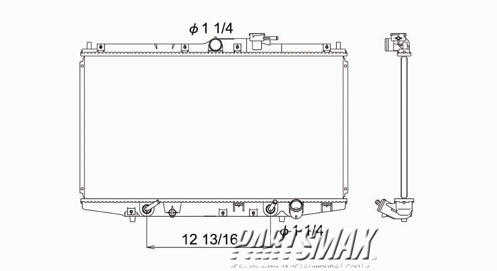3010 | 2002-2002 HONDA ACCORD Radiator assembly 2dr coupe; w/4 cyl engine; w/manual trans; Denso design | HO3010101|19010PAAA01