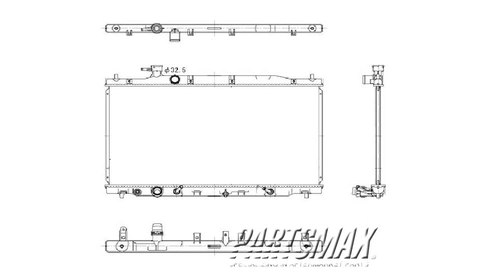 3010 | 2007-2009 HONDA CR-V Radiator assembly 2.4L L4 A/T; USA Built | HO3010214|19010RZYA51