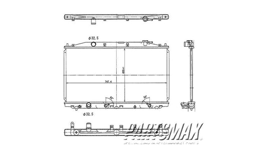 2870 | 2008-2010 HONDA ACCORD Radiator assembly 2.4L; A/T; Toyo Brand | HO3010217|19010R40305