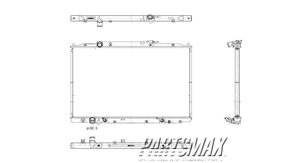 3010 | 2006-2009 HONDA RIDGELINE Radiator assembly 3.5L V6 A/T | HO3010220|19010RJEA52