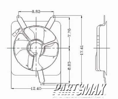 3113 | 1990-1993 HONDA ACCORD Condenser fan includes motor/blade/shroud | HO3113101|HO3113101