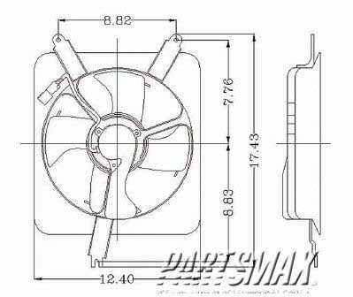 3113 | 1997-1999 ACURA CL Condenser fan 2.2L|2.3L; Motor/Blade/Shroud Assy; see notes | HO3113102|38615P0A000-PFM