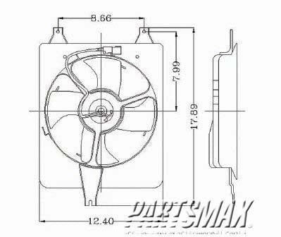 3113 | 1998-2002 HONDA ACCORD Condenser fan w/4 cyl. engine; includes motor/blade/shroud | HO3113106|HO3113106