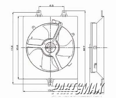 2925 | 1998-2002 HONDA ACCORD Condenser fan w/V6 engine; includes motor/blade/shroud | HO3113109|HO3113109