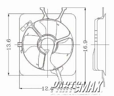 3113 | 1999-2001 HONDA CR-V Condenser fan includes motor/blade/shroud | HO3113110|HO3113110